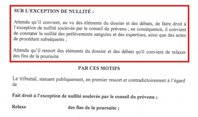 jugement relaxe conduite sous stupéfiants millau rodez aveyron Me Faure
