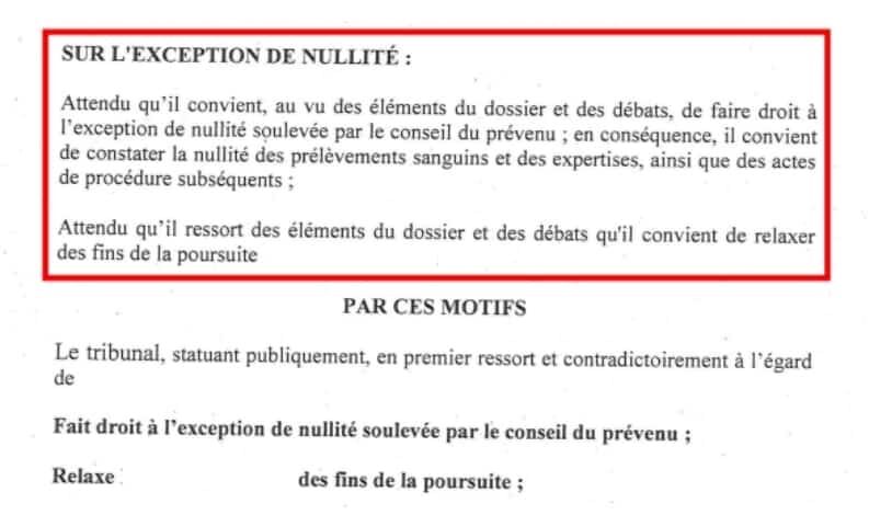 jugement relaxe conduite sous stupéfiants millau rodez aveyron Me Faure