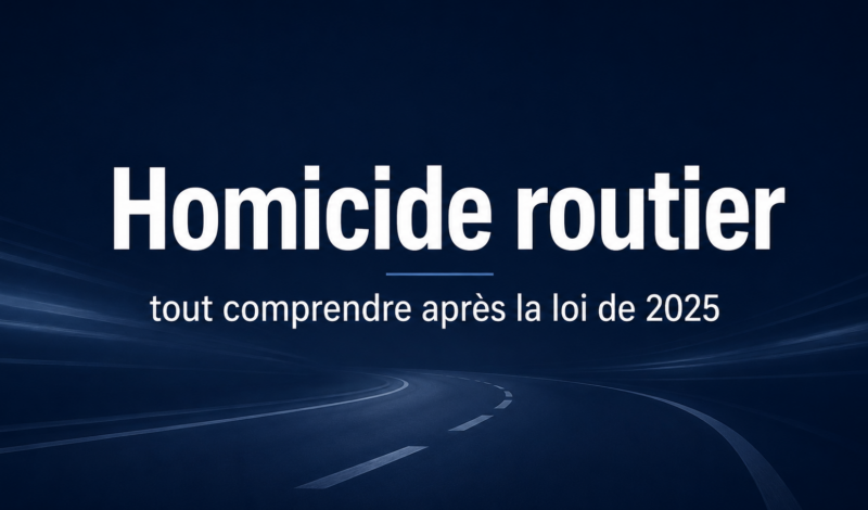 Homicide routier : peines, permis et défense après la loi du 9 juillet 2025